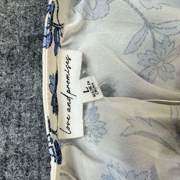 Love and Promises Dress Women Large Blue Floral Ruffles Lace Bohemian Boho Lined - Picture 7 of 13